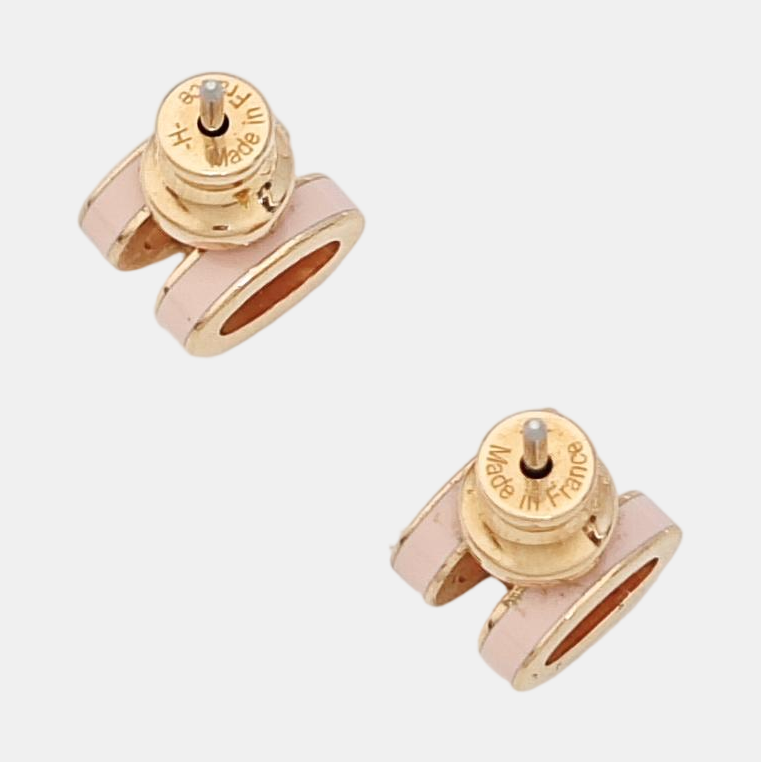 Pop H Metal Rose Gold Stud Earrings