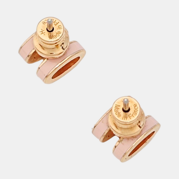 Pop H Metal Rose Gold Stud Earrings