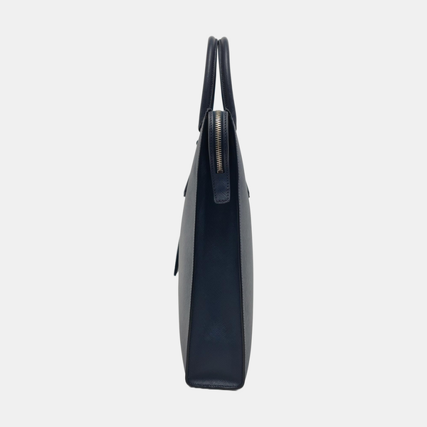 Saffiano Calfskin Top Handle Bag Blue