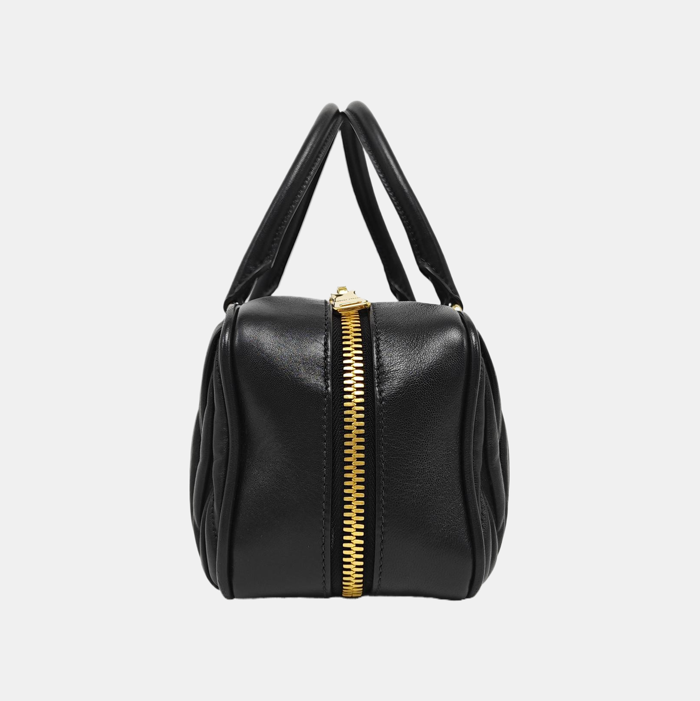 Arcadie Matelassé Large Quilted Lambskin Black