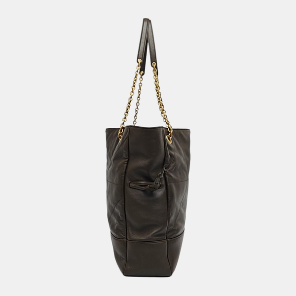JAMIE SHOPPING Medium Quilted Lambskin Gray