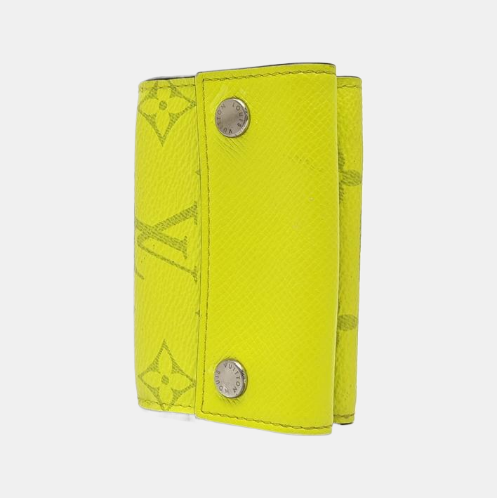 DISCOVERY Monogram Coated Canvas Yellow Card Holder