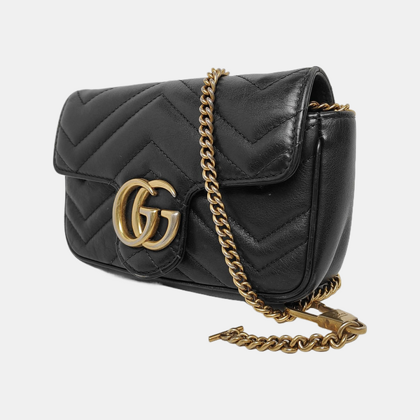 GG Marmont Mini Quilted Calfskin Black