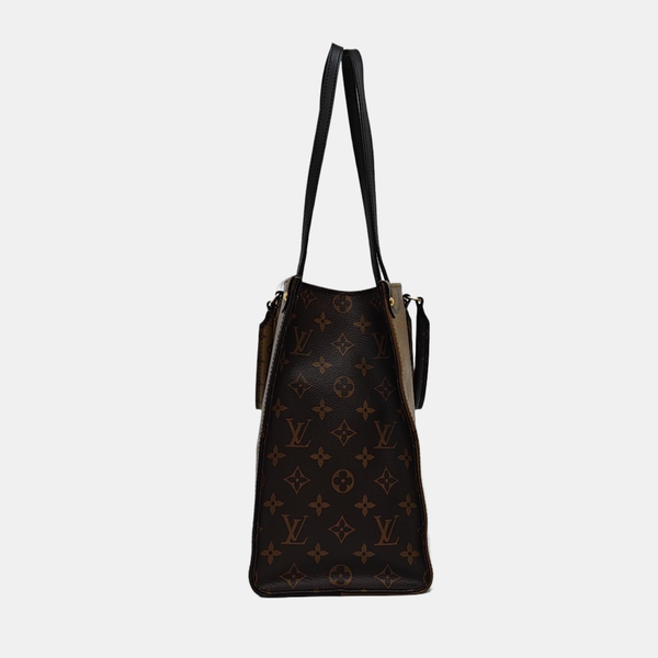 ONTHEGO MM Monogram Coated Canvas Brown
