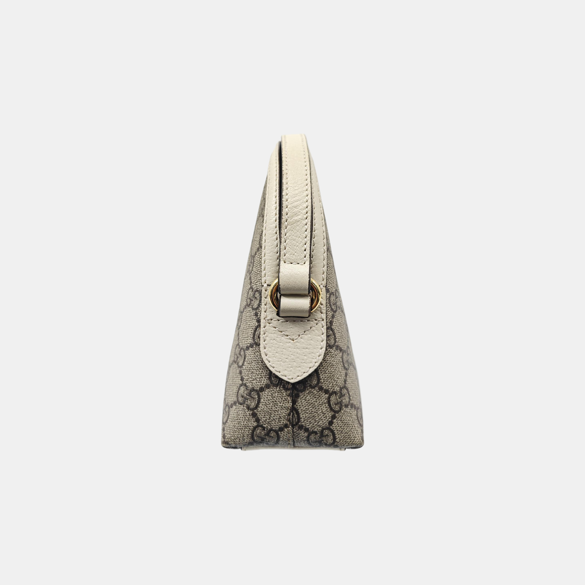 Ophidia Small Monogram Coated Canvas Beige