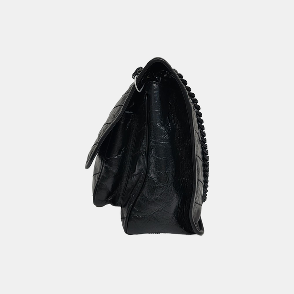 NIKI Medium Chevron Calfskin Black