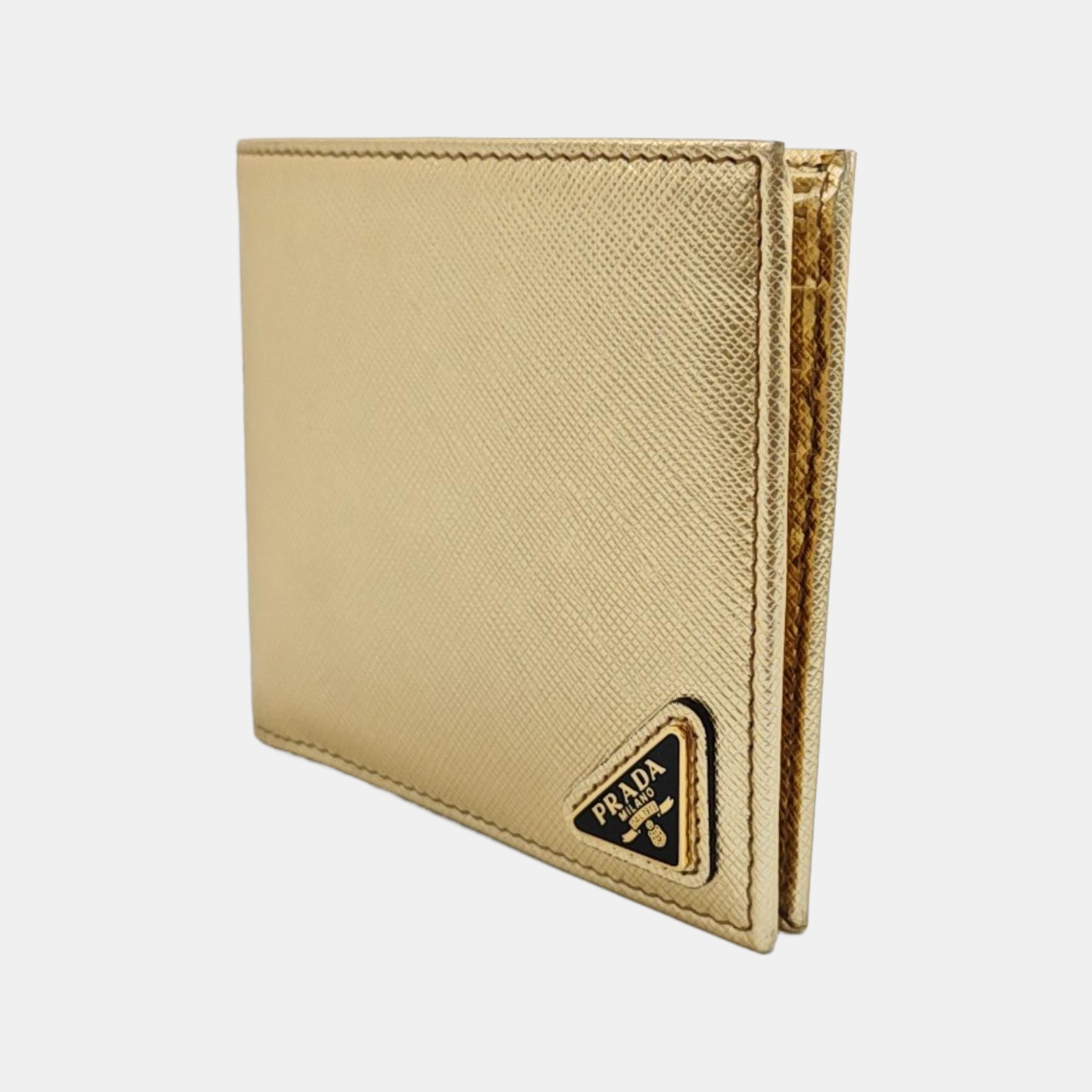 Saffiano Calfskin Wallet Gold
