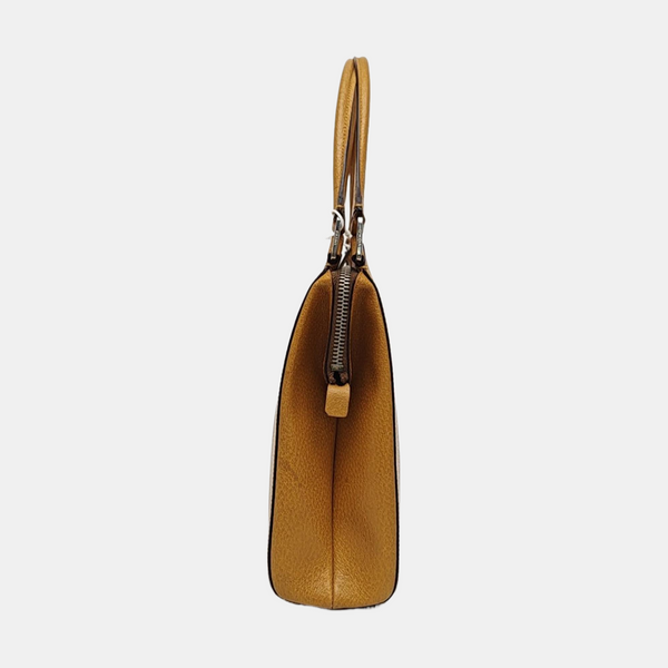 Calfskin Top Handle Bag Yellow