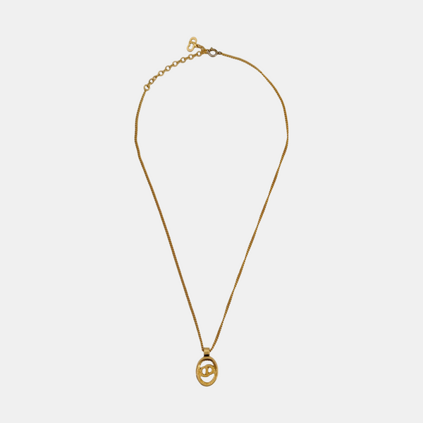 Twist Round Metal Gold Necklace