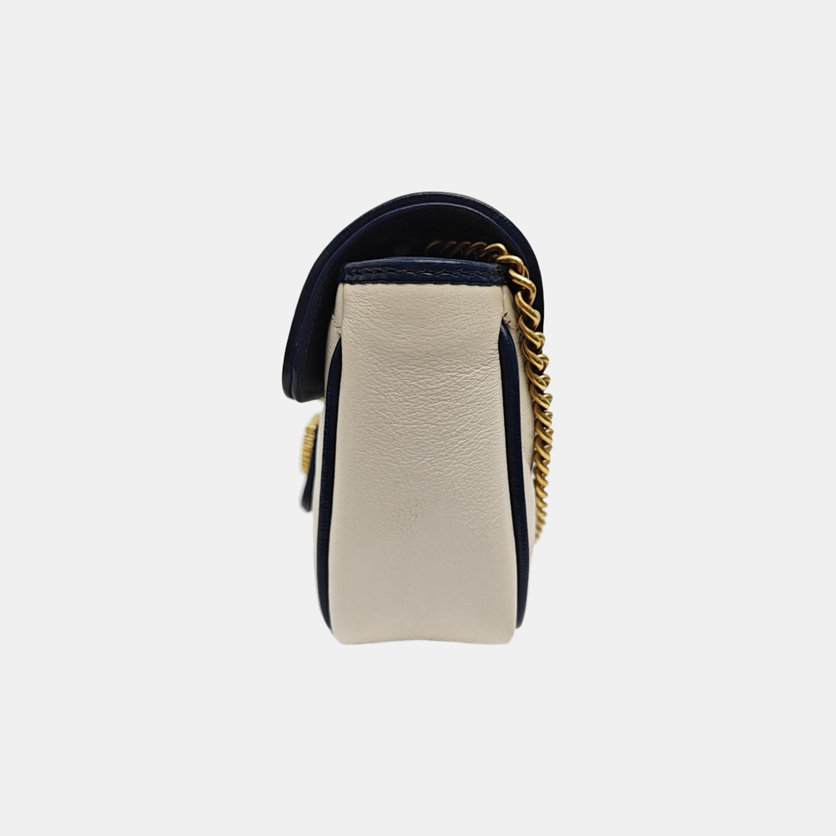 GG Marmont Super Mini Quilted Calfskin White