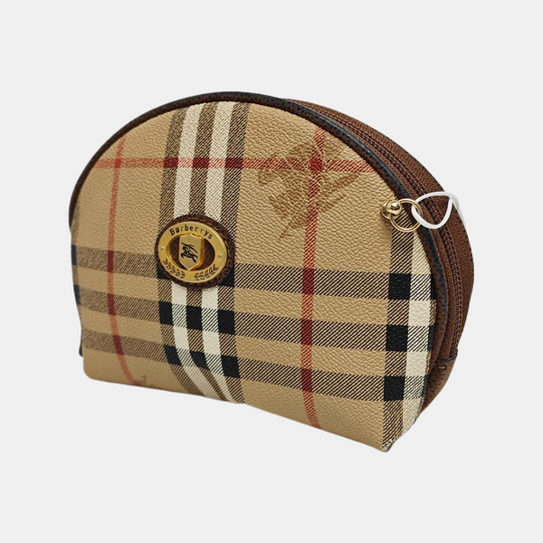 Coated Canvas Clutch Brown