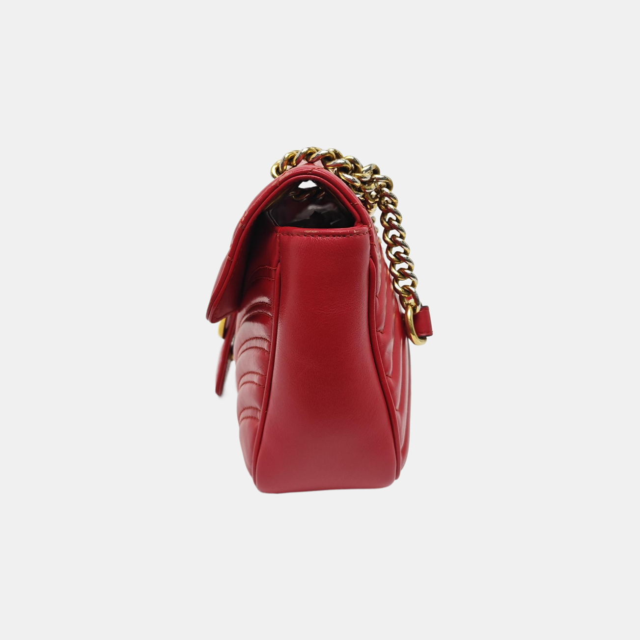 GG Marmont Medium Quilted Calfskin Red