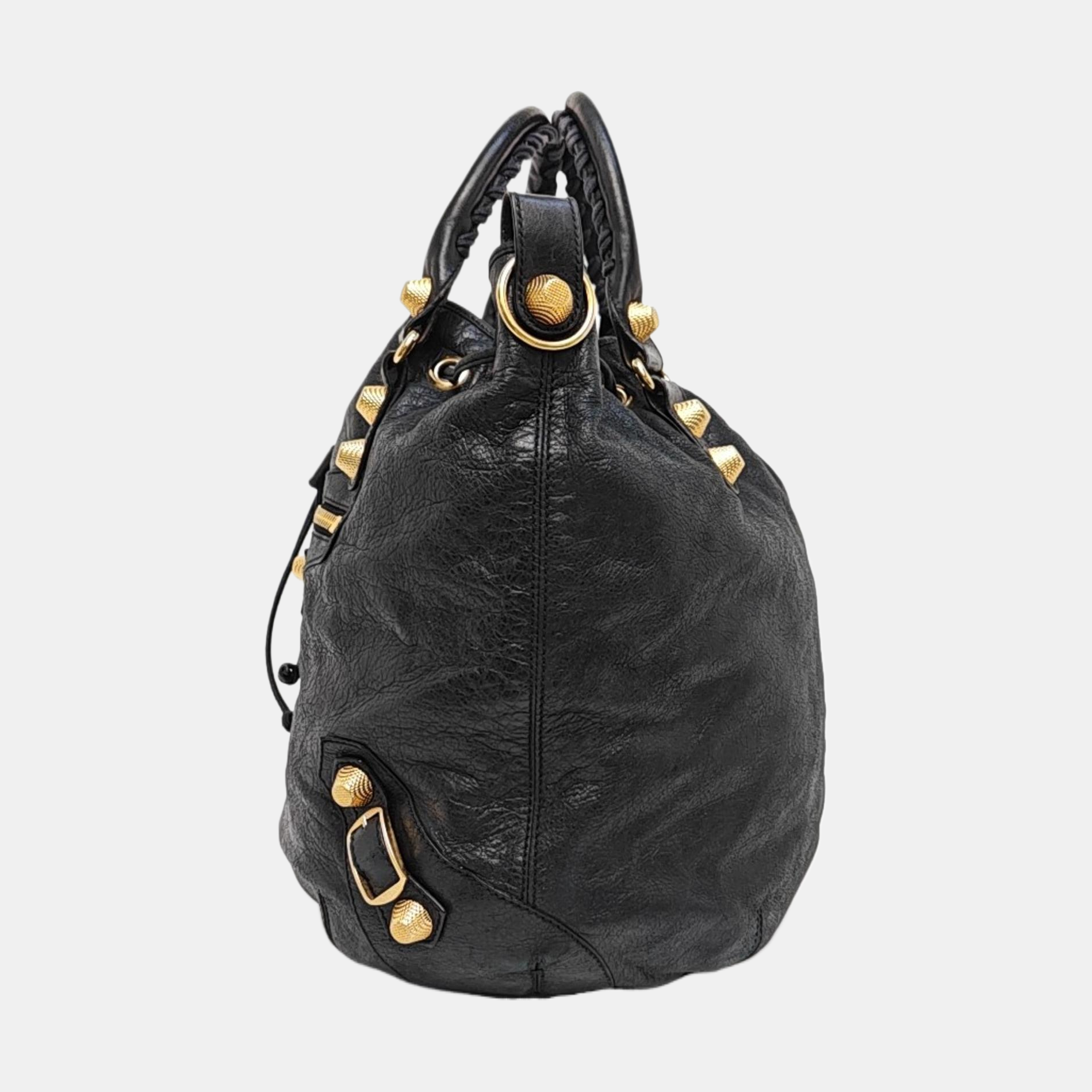 Pompon Bag Calfskin Black