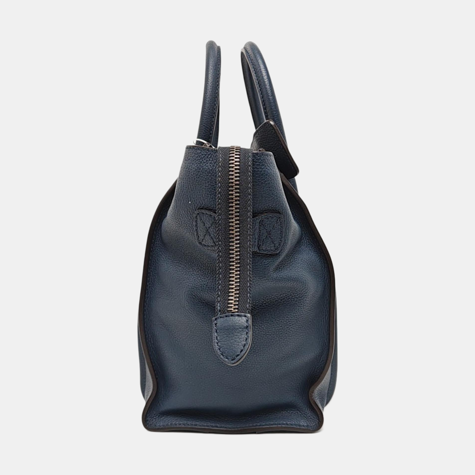 Authenticated pre-owned  LUGGAGE Mini Calfskin Blue - Tote Bag at Looply