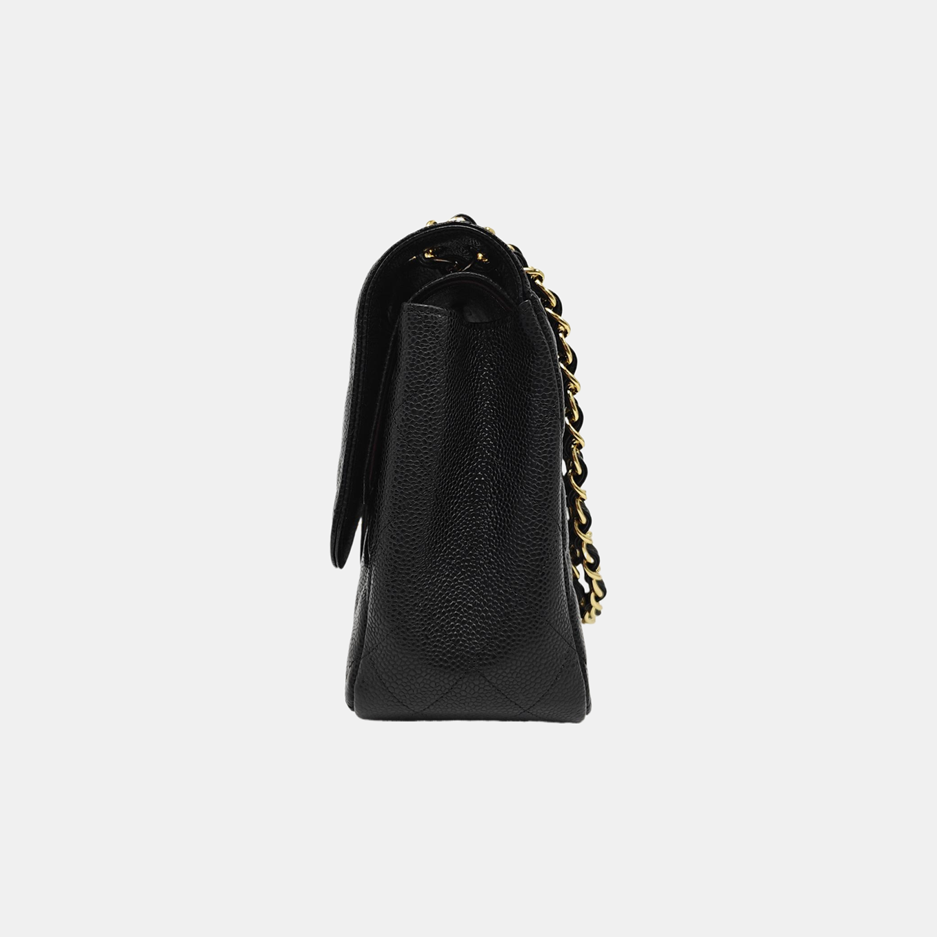 Large Quilted Grained Calfskin Black