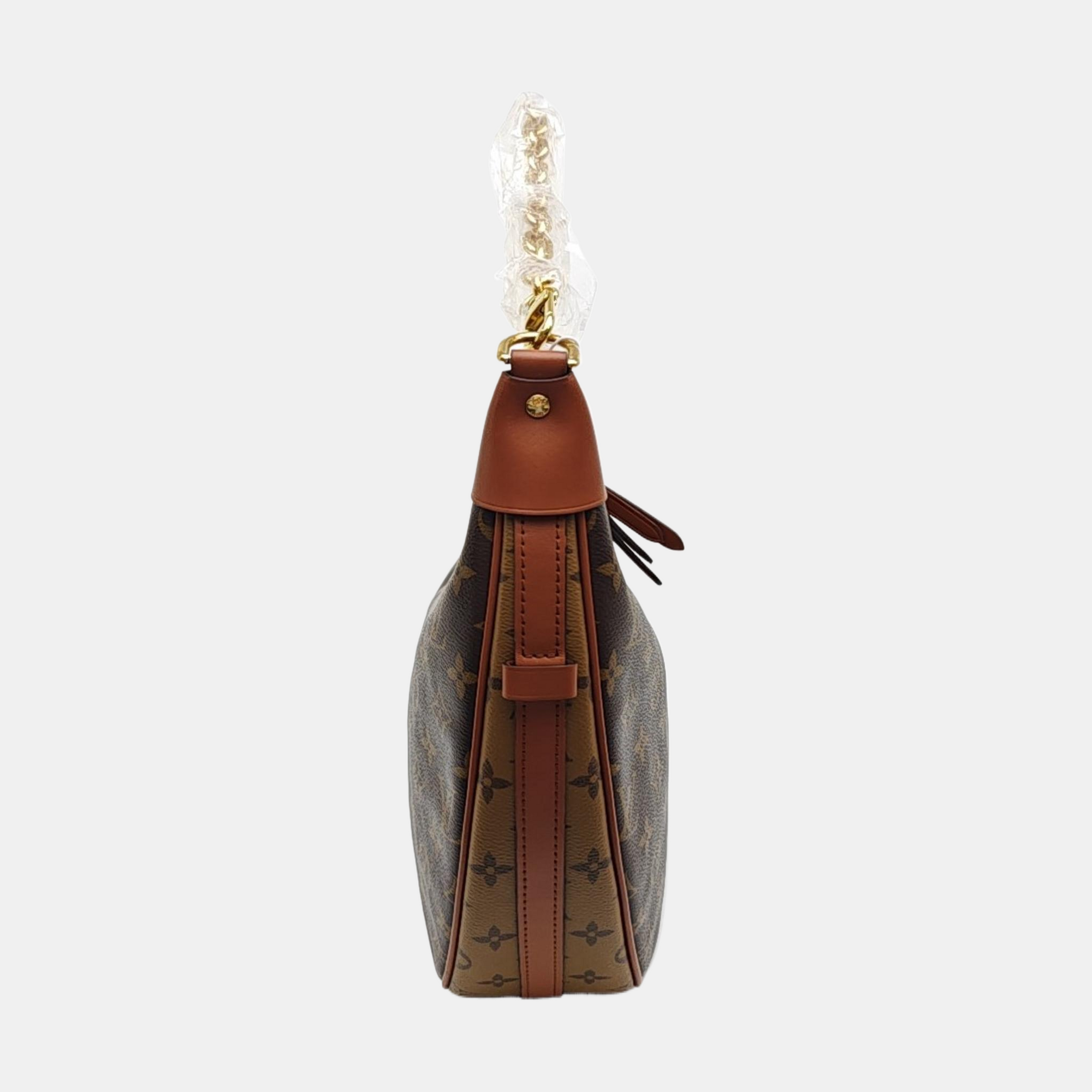 LOOP HOBO Monogram Coated Canvas Brown