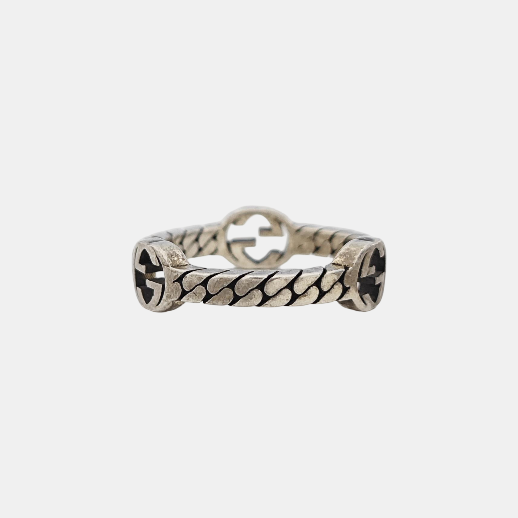 Interlocking G 925 Sterling Silver Ring HK 11