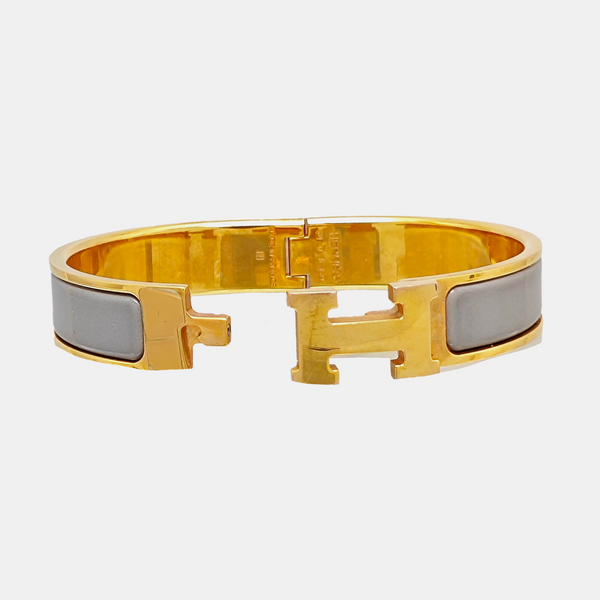 Clic H Metal Gray Bangle