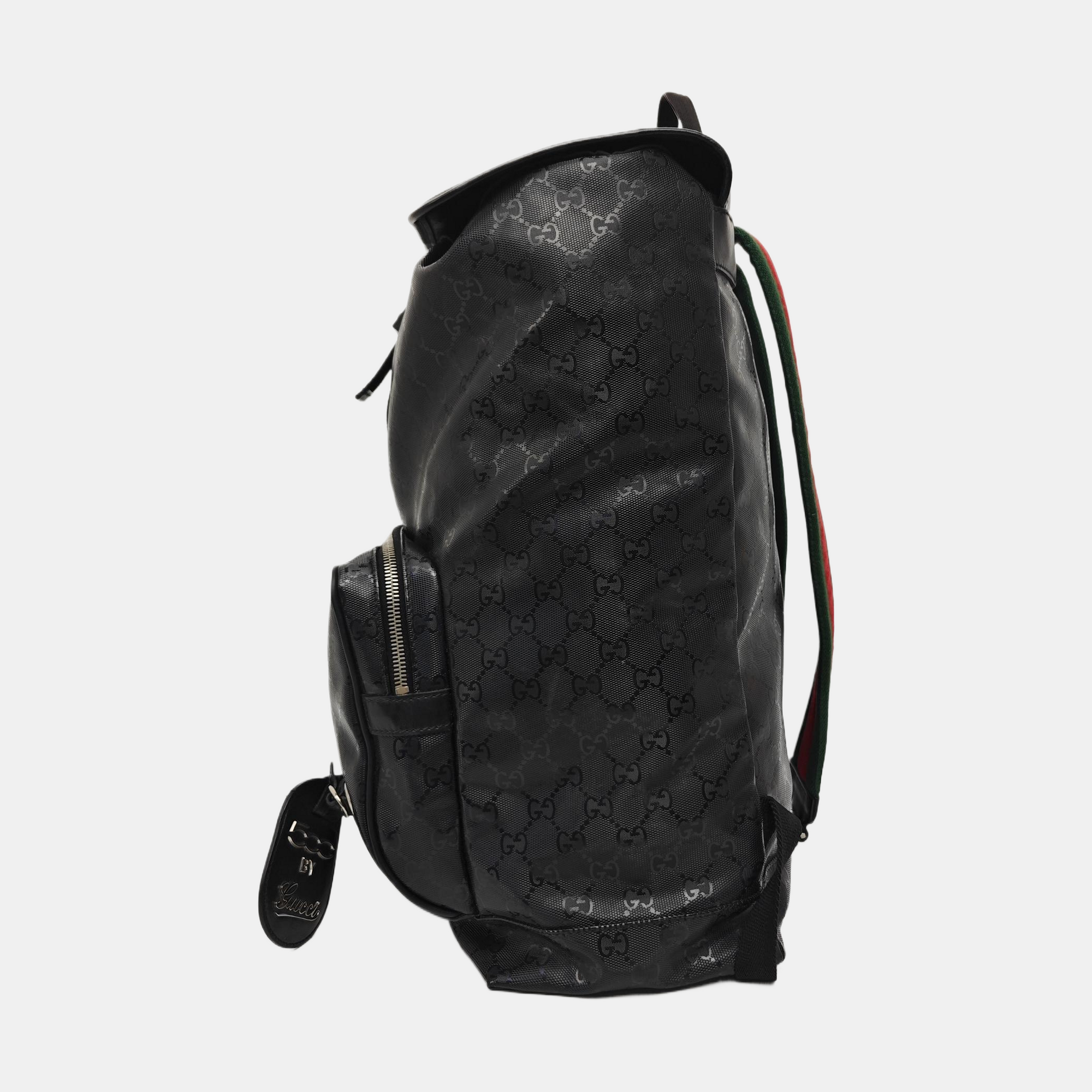 Monogram Coated Canvas Backpack Black