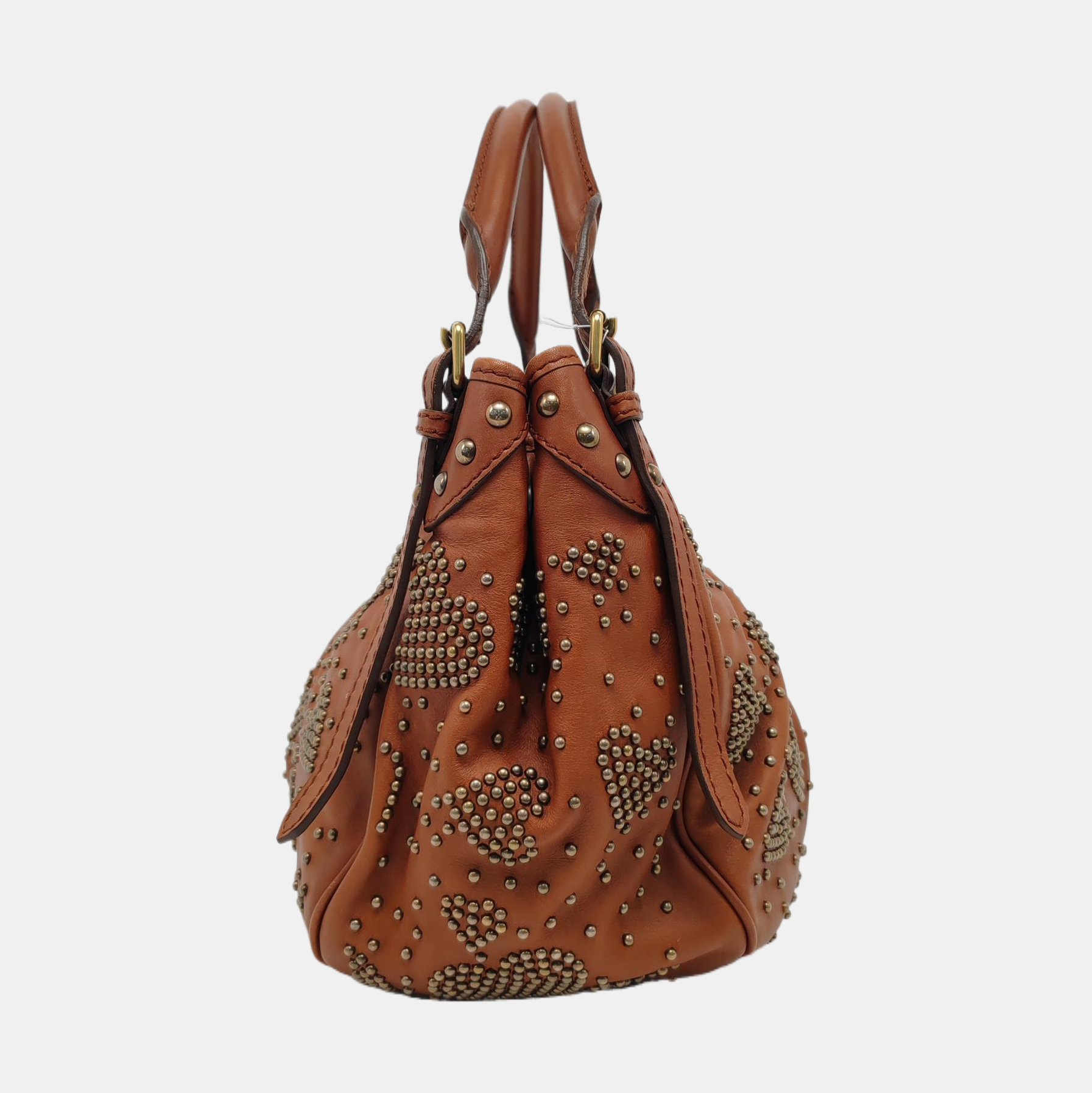 Calfskin Top Handle Bag Brown