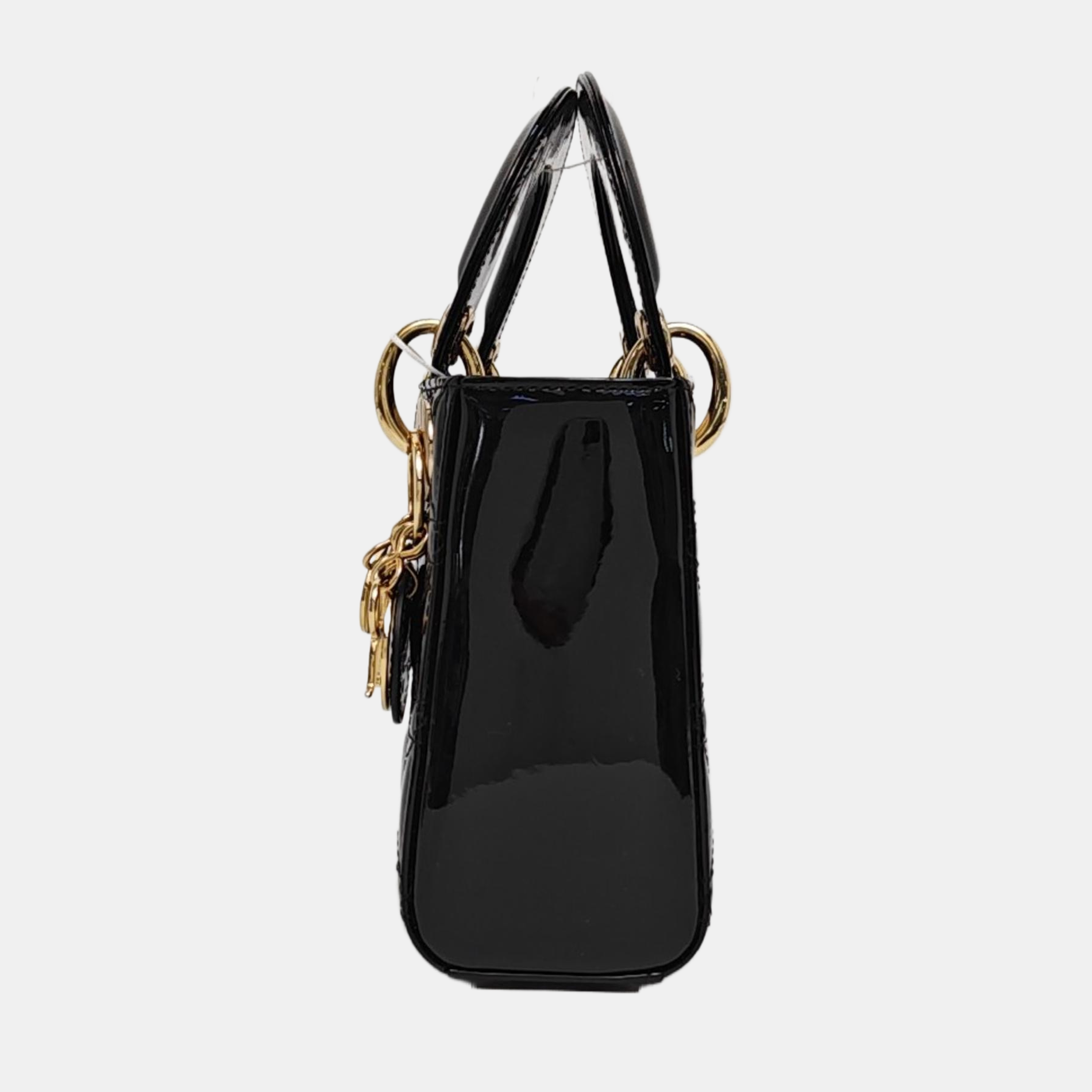 Lady Dior Mini Quilted Patent Leather Black