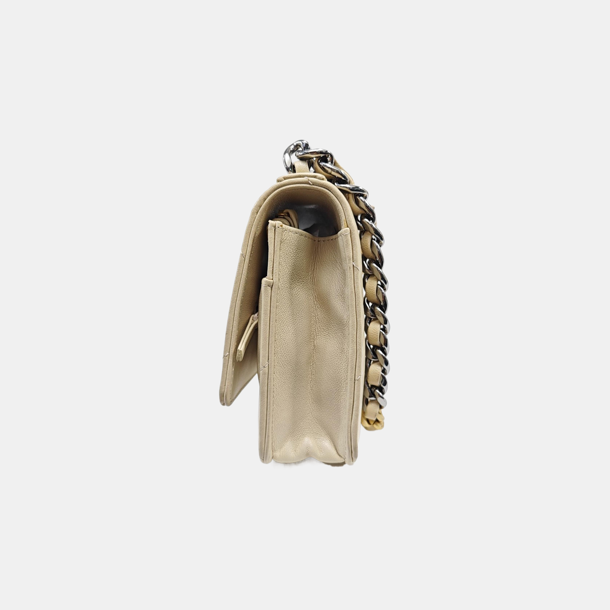 CHANEL 19 WOC Quilted Lambskin Beige