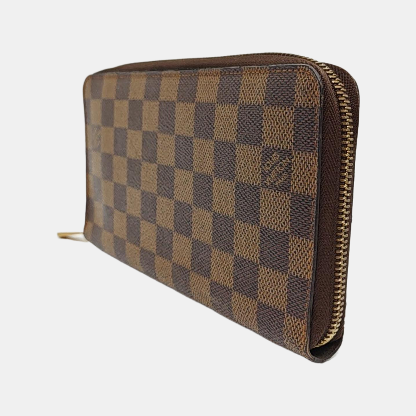 ZIPPY Damier Ebene Coated Canvas Brown Wallet