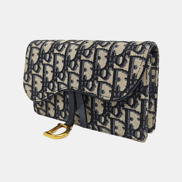 Saddle Mini Oblique Canvas Blue