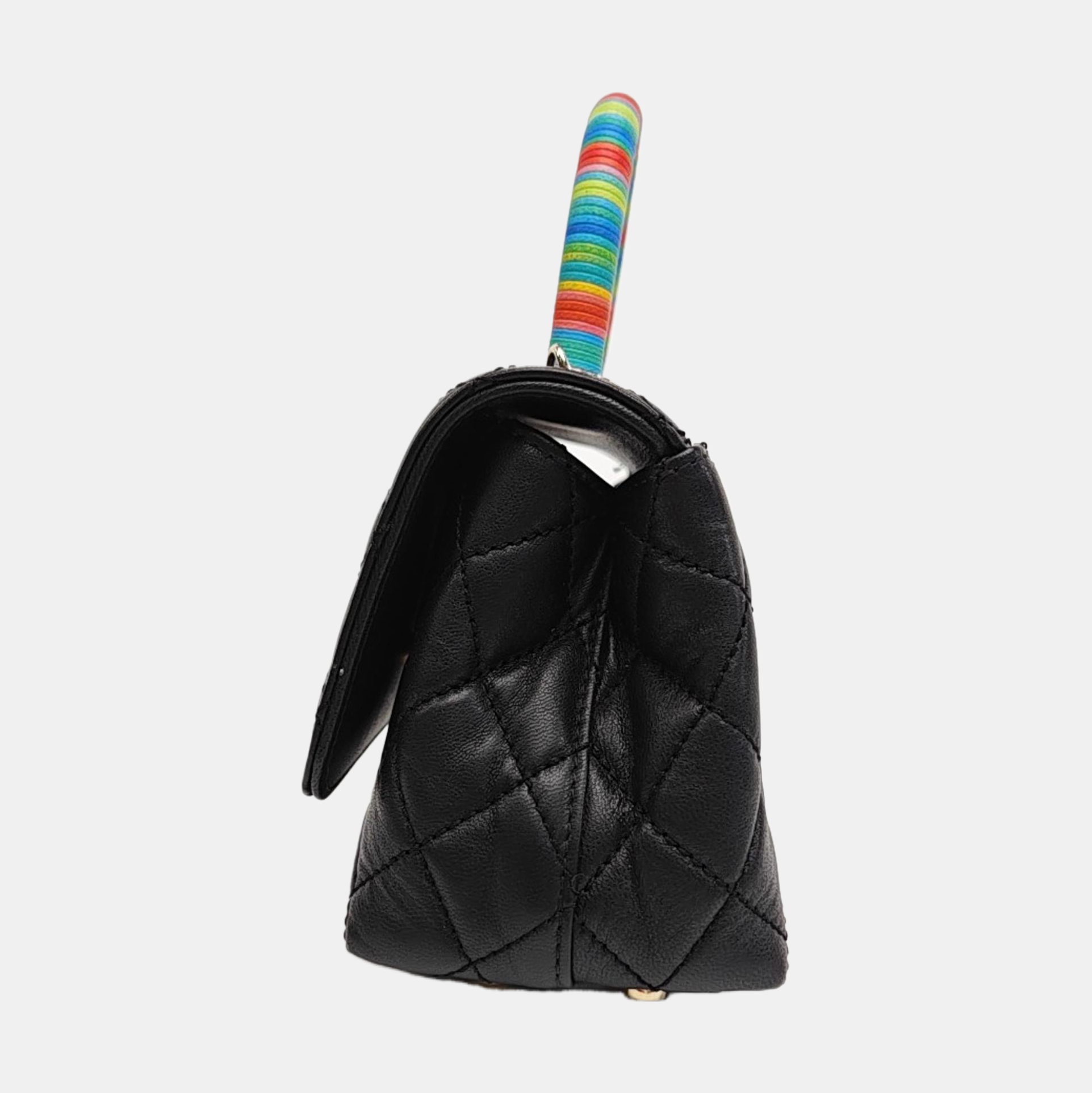 COCO HANDLE Mini Quilted Lambskin Black