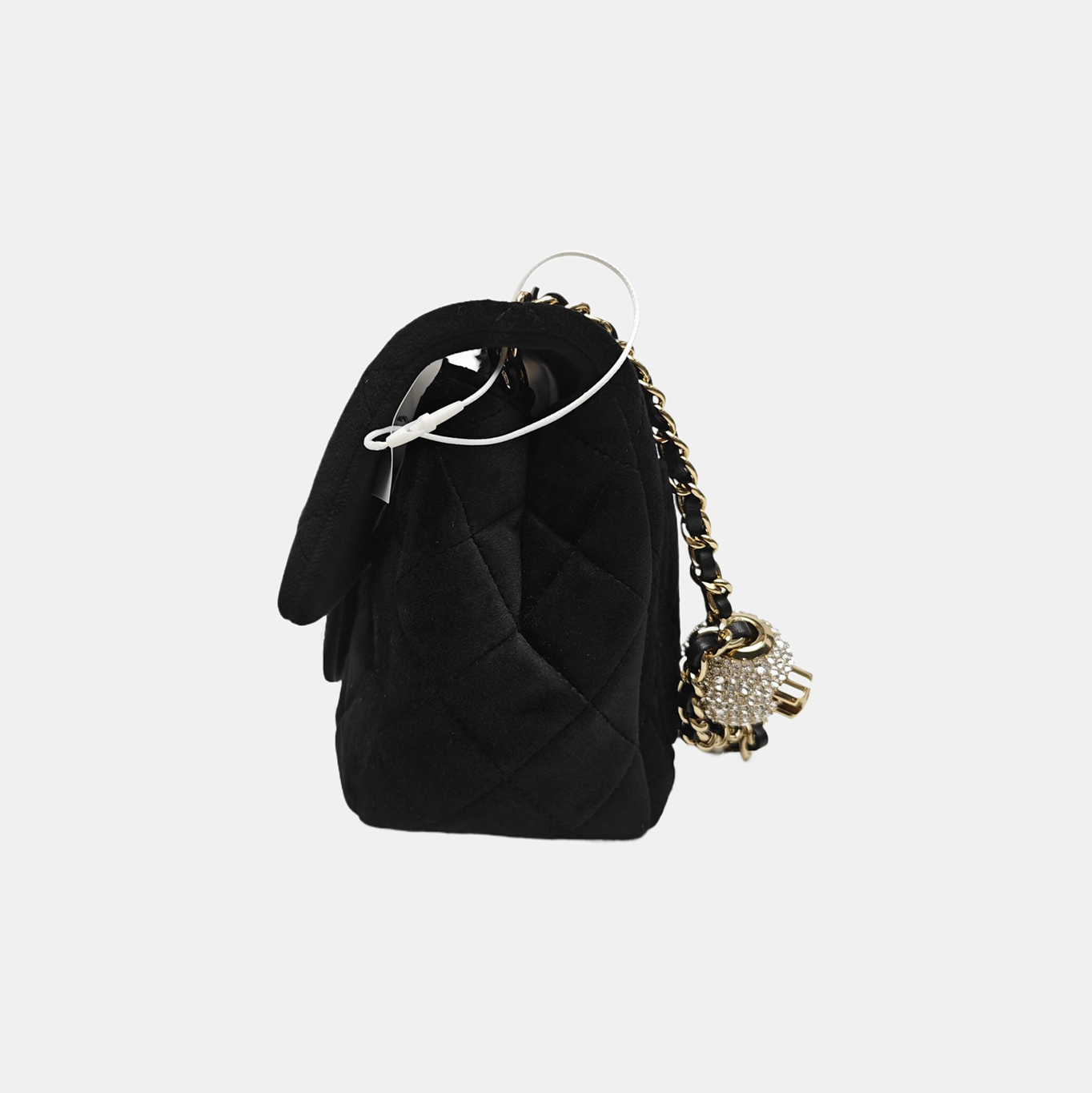 CLASSIC FLAP Mini Quilted Velvet Black