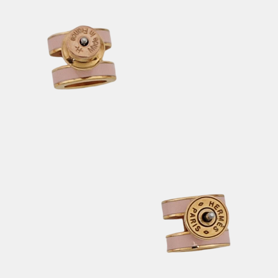 Pop H Metal Rose Gold Stud Earrings