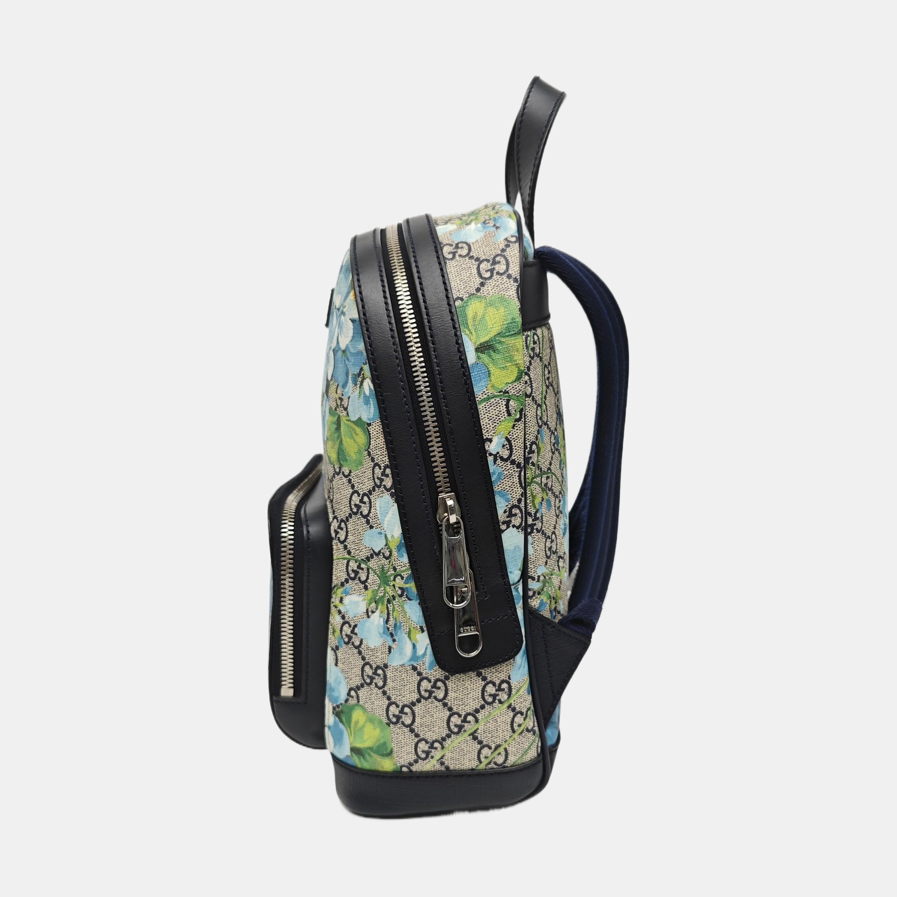GG Blooms Small Monogram Coated Canvas Black