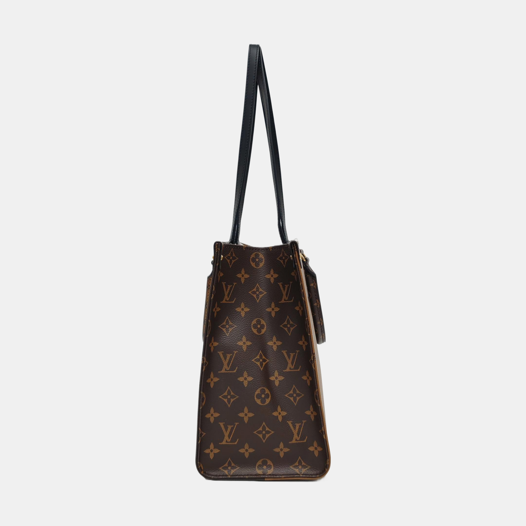 Authenticated pre-owned  ONTHEGO MM Monogram Coated Canvas Brown - Tote Bag at Looply