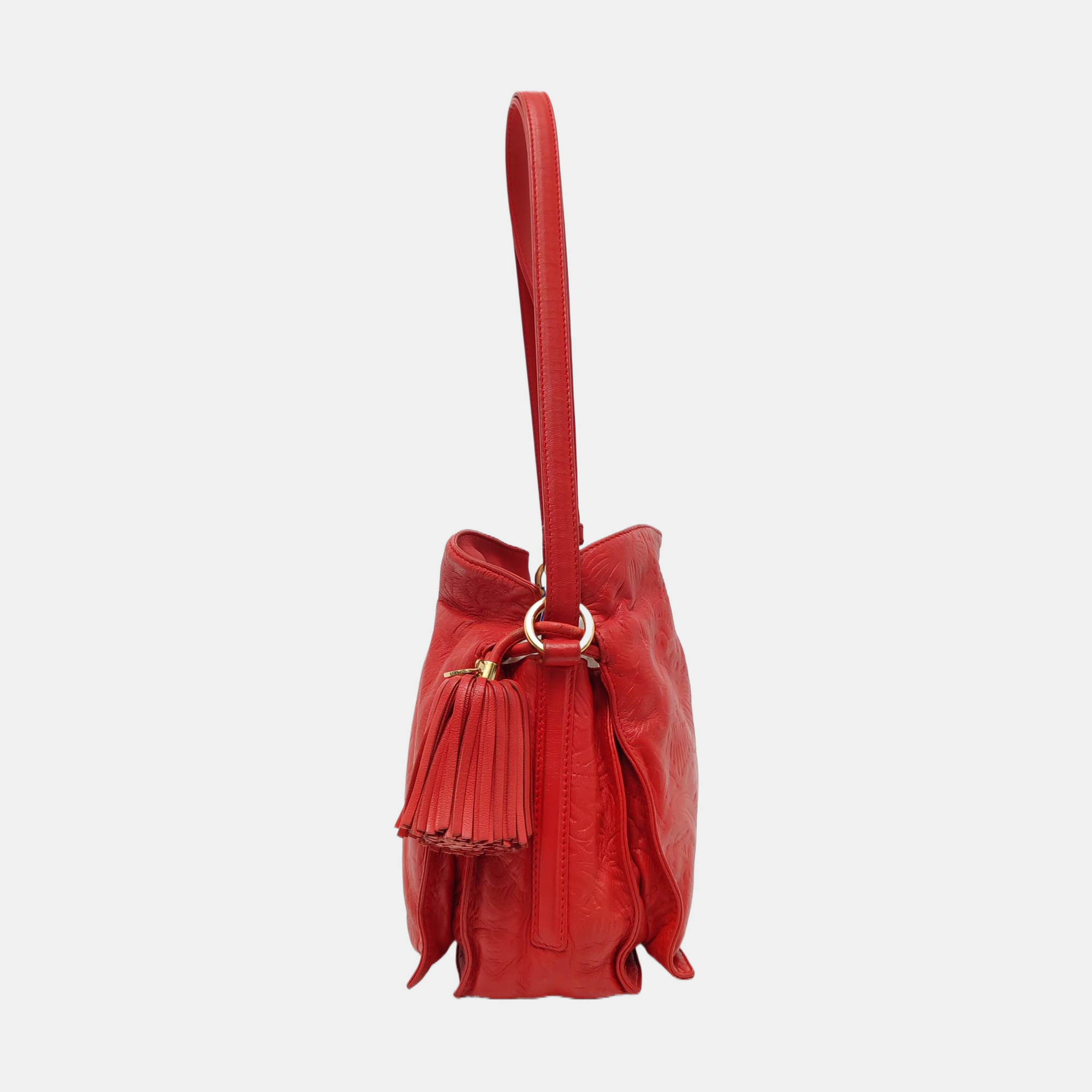 Authenticated pre-owned  Flamenco Calfskin Red - Shoulder Bag at Looply