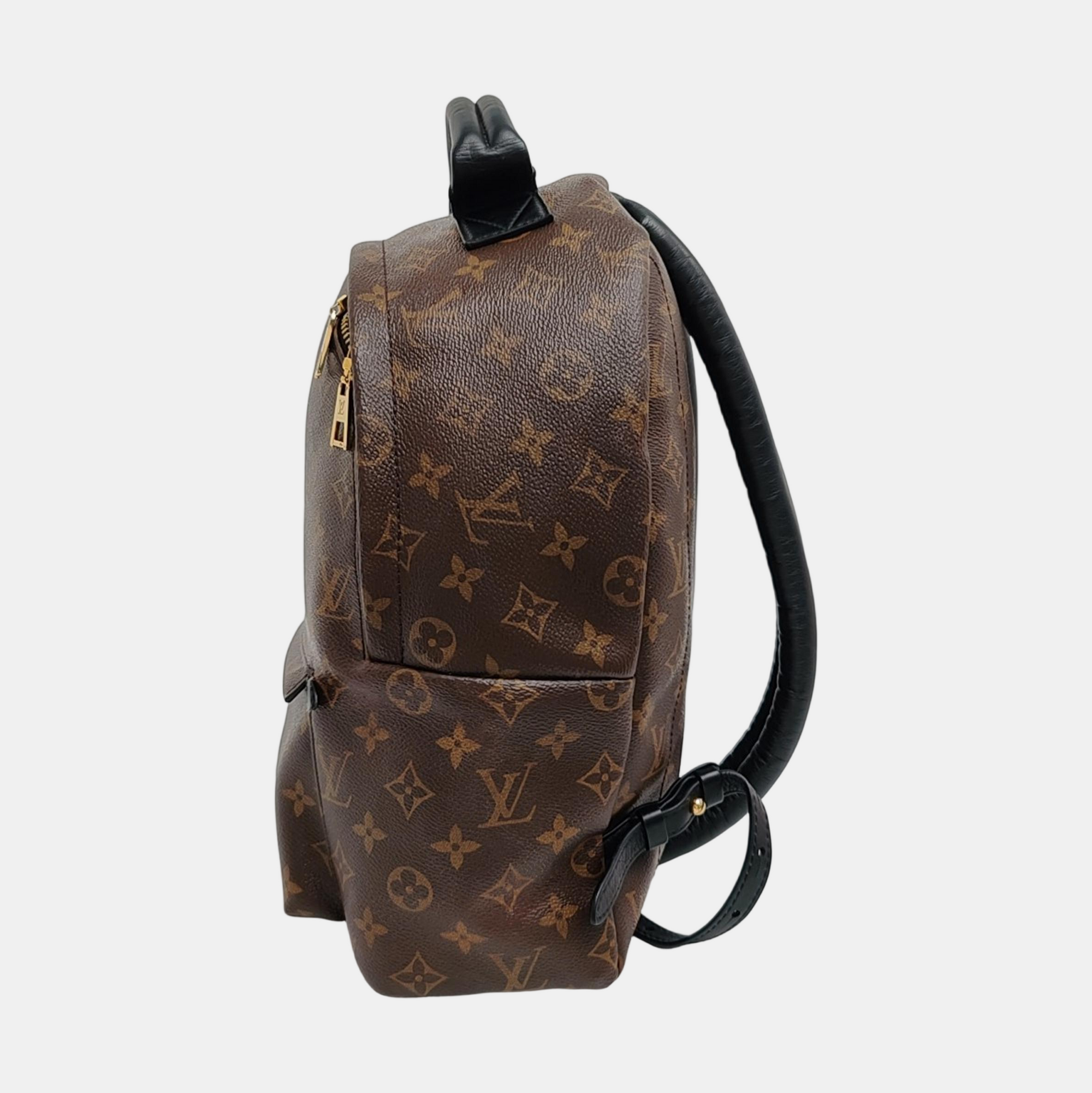 Authenticated pre-owned  PALM SPRINGS MM Monogram Coated Canvas Brown - Backpack at Looply