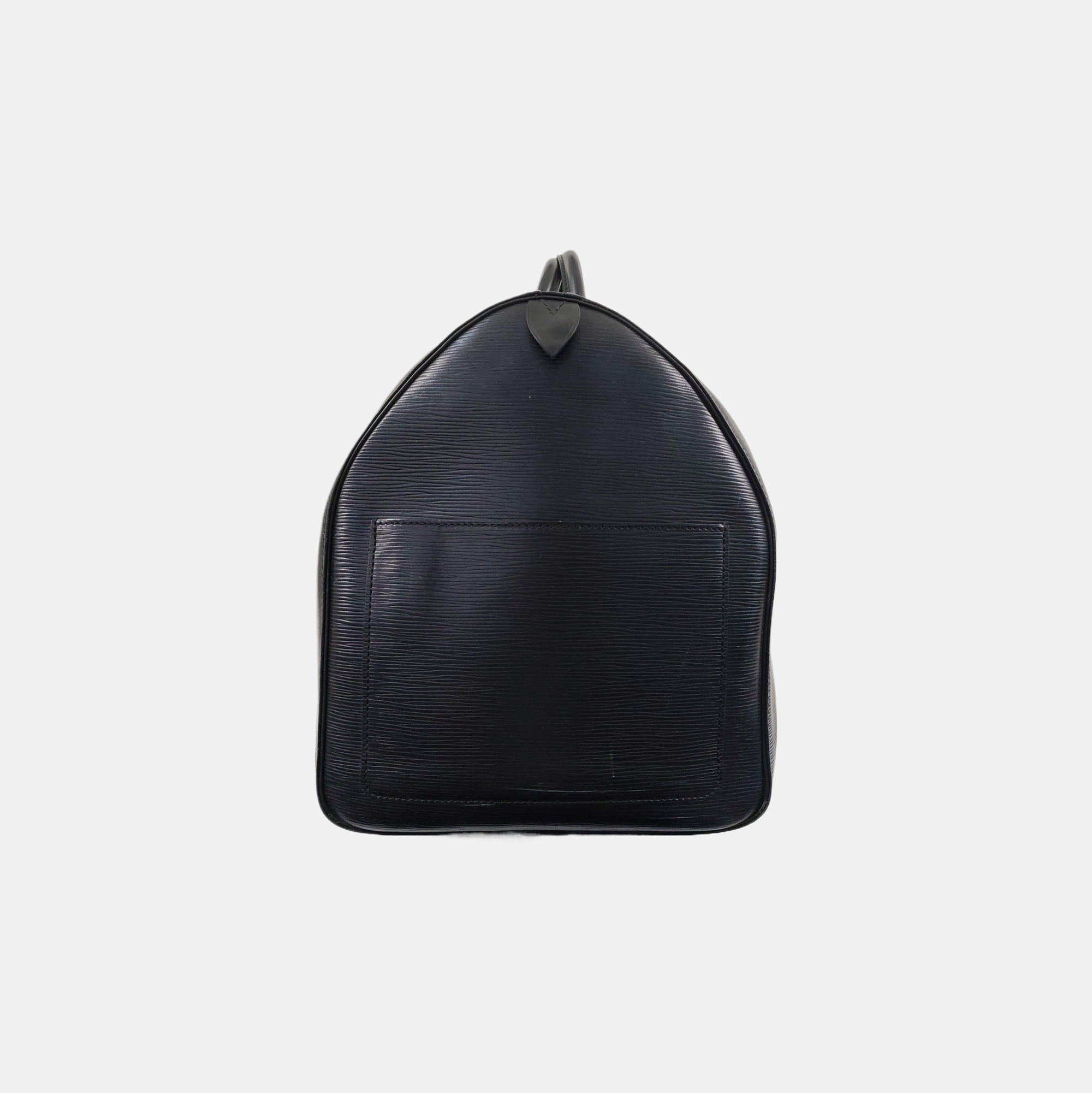 Authenticated pre-owned  KEEPALL 55 Epi Black - Top Handle Bag at Looply