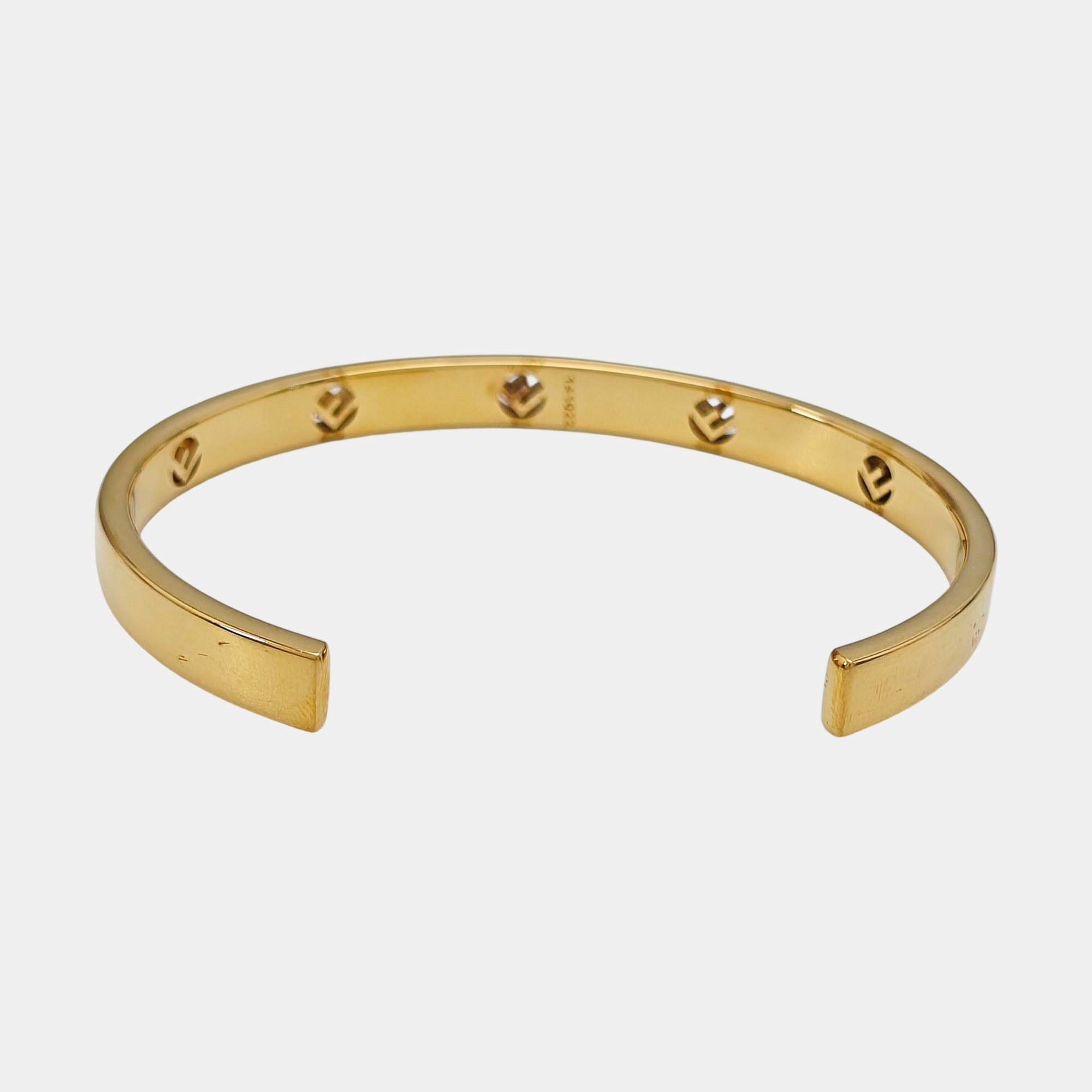 F Is Brass Gold Bangle
