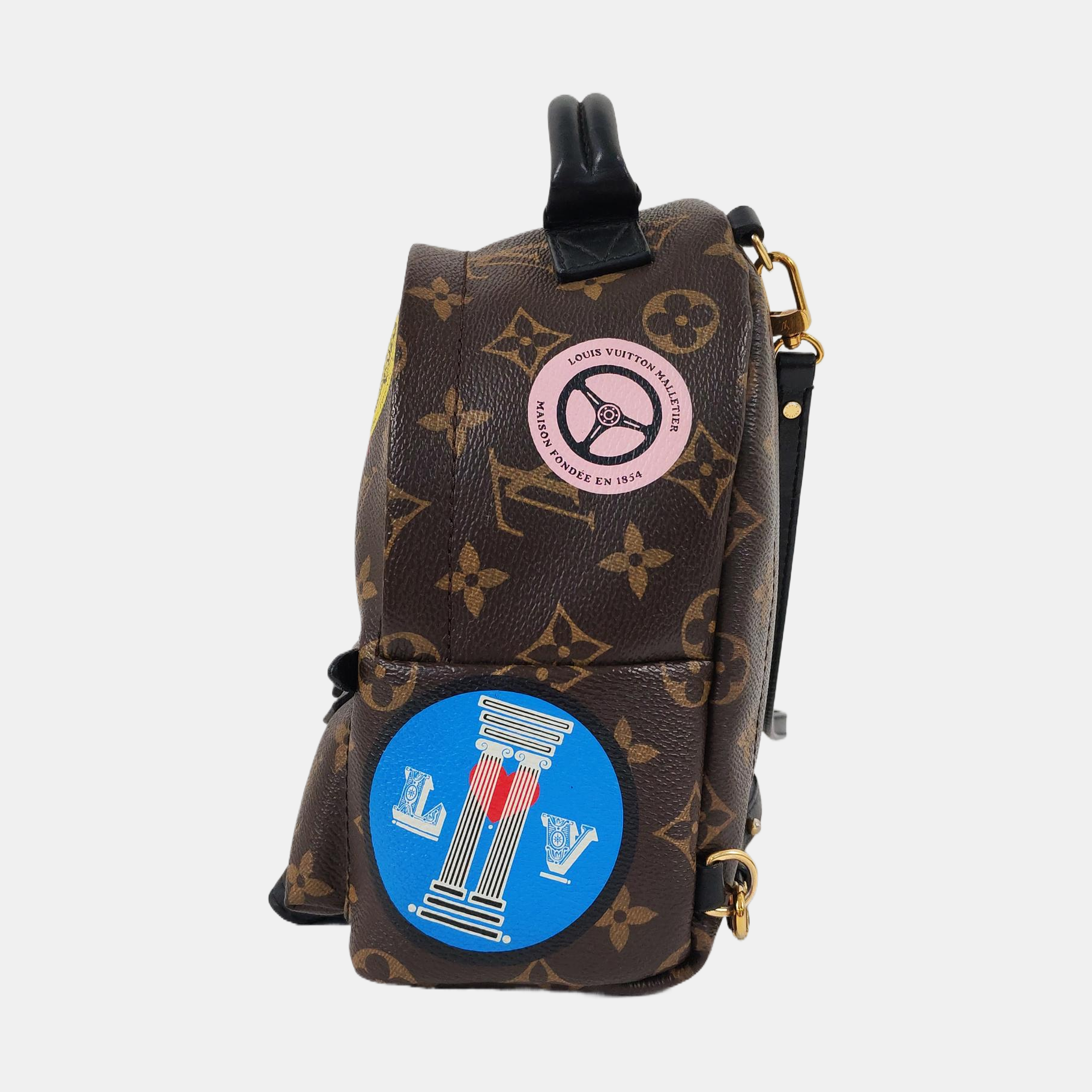 PALM SPRINGS Mini Monogram Coated Canvas Brown