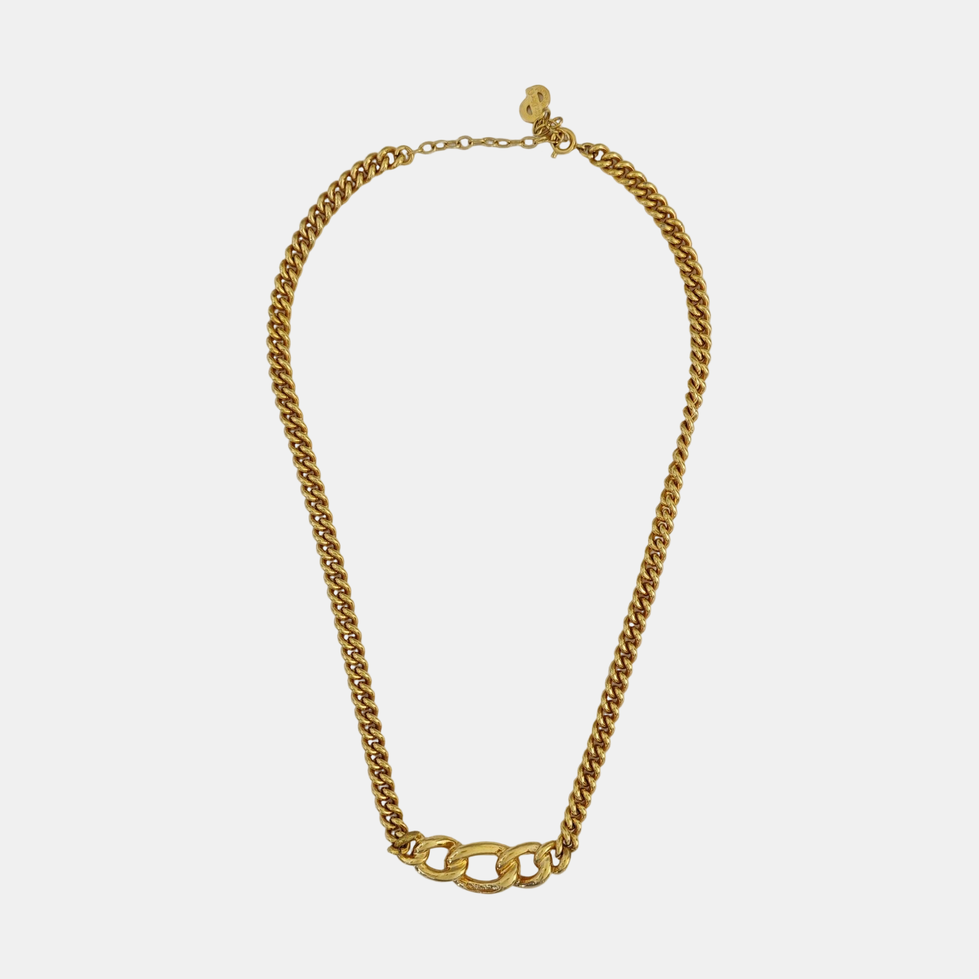 Twist Round Metal Gold Necklace