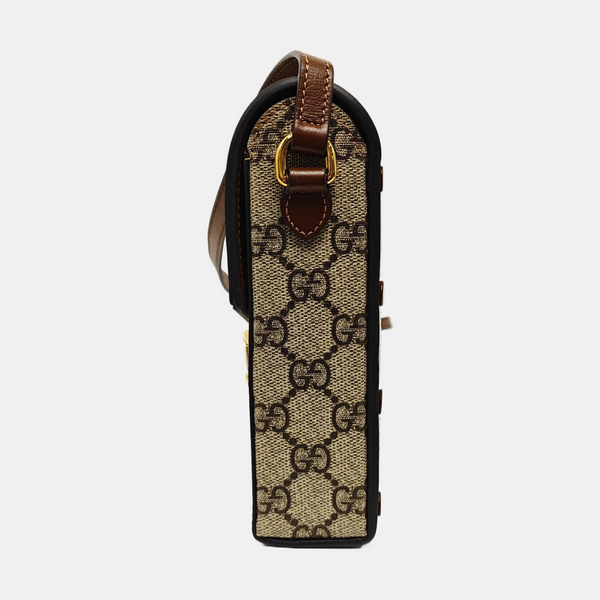 Mini Horsebit 1955 de lona revestida beige