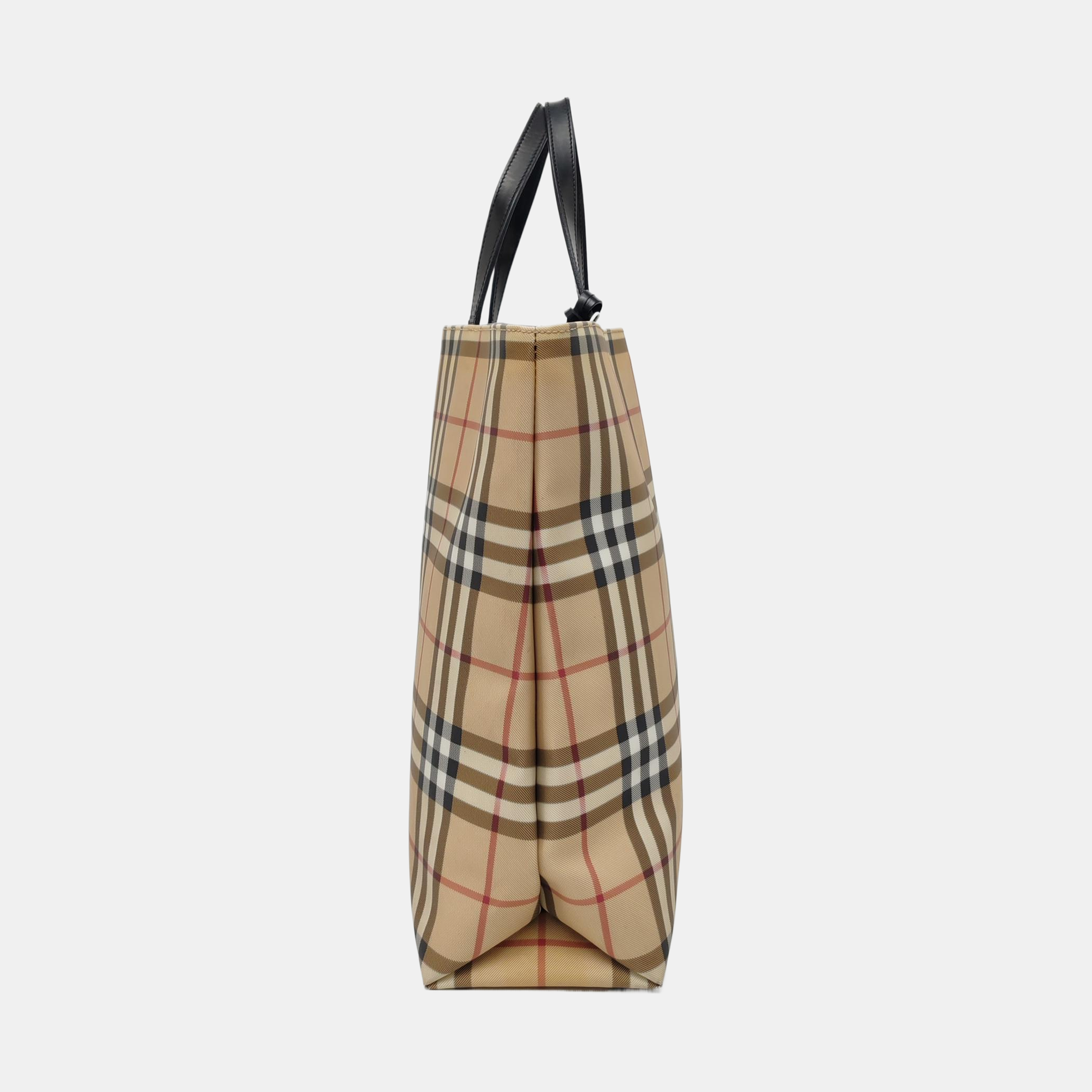Coated Canvas Top Handle Bag Beige