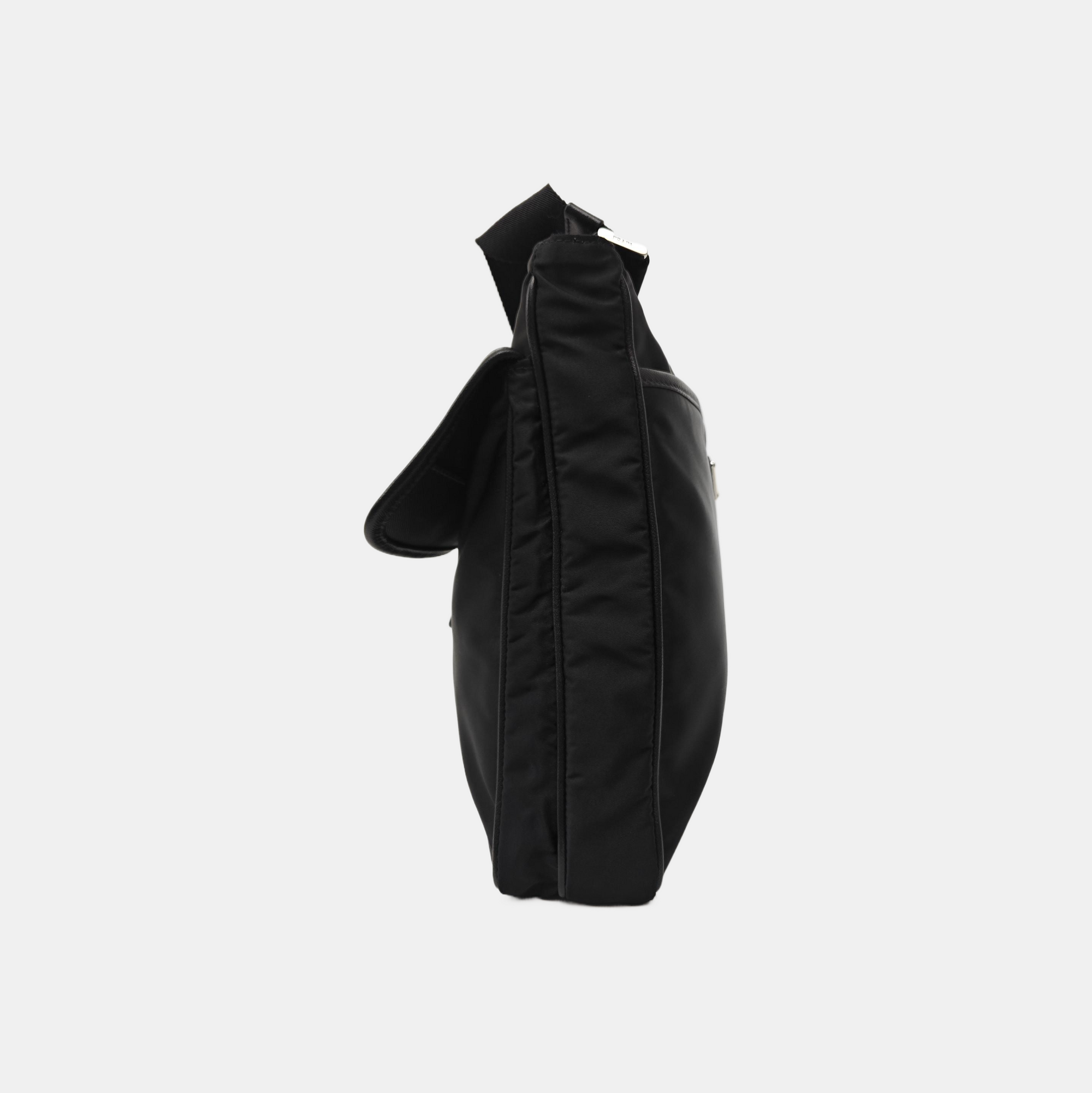 Nylon Shoulder Bag Black