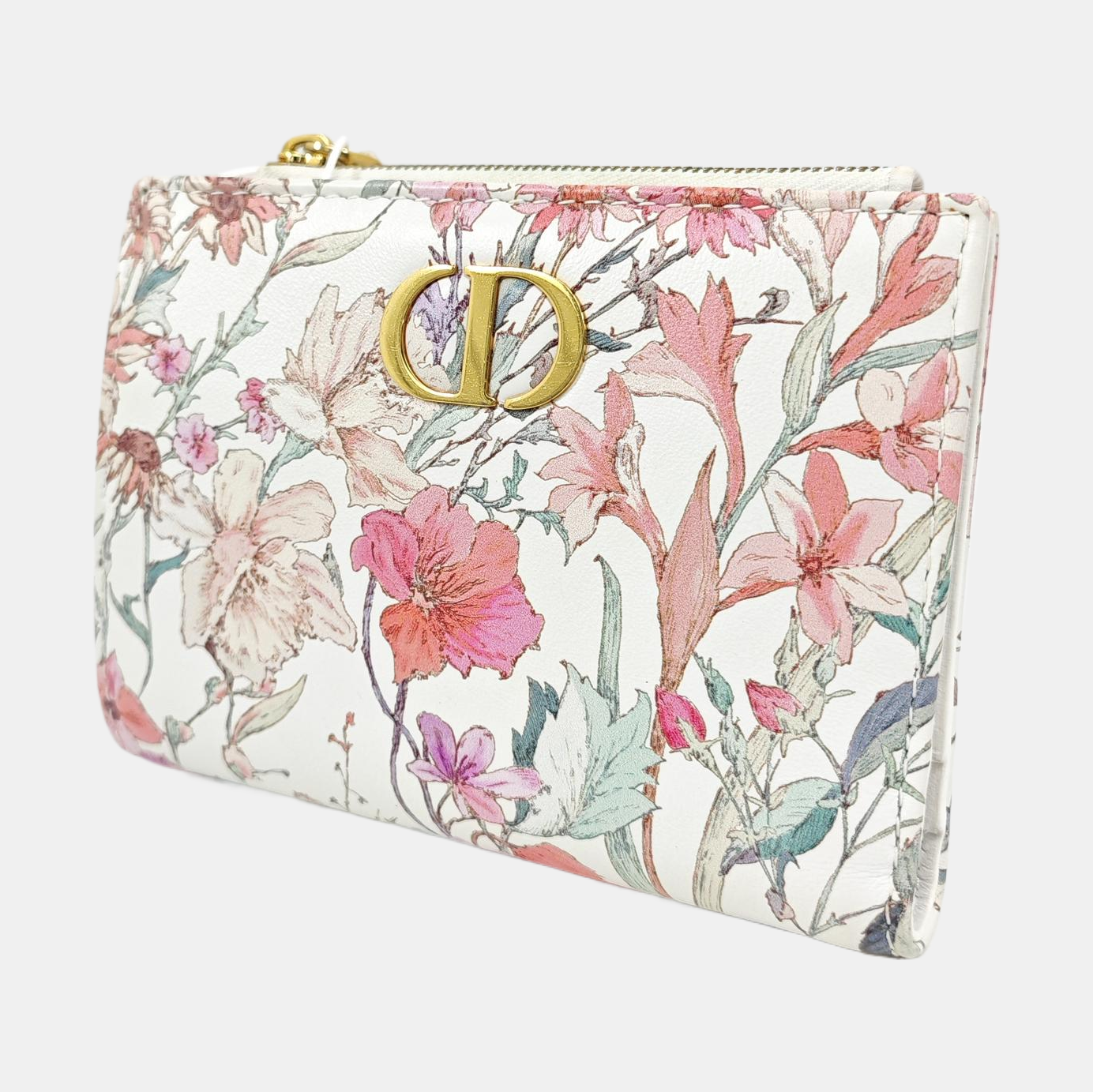 Lady Dior Super Mini Calfskin White Wallet
