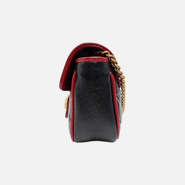 GG Marmont Super Mini Quilted Calfskin Black