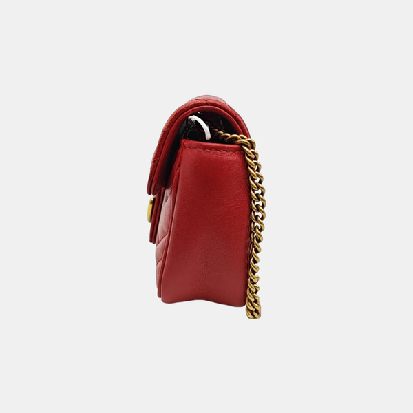 GG Marmont Mini Quilted Calfskin Red