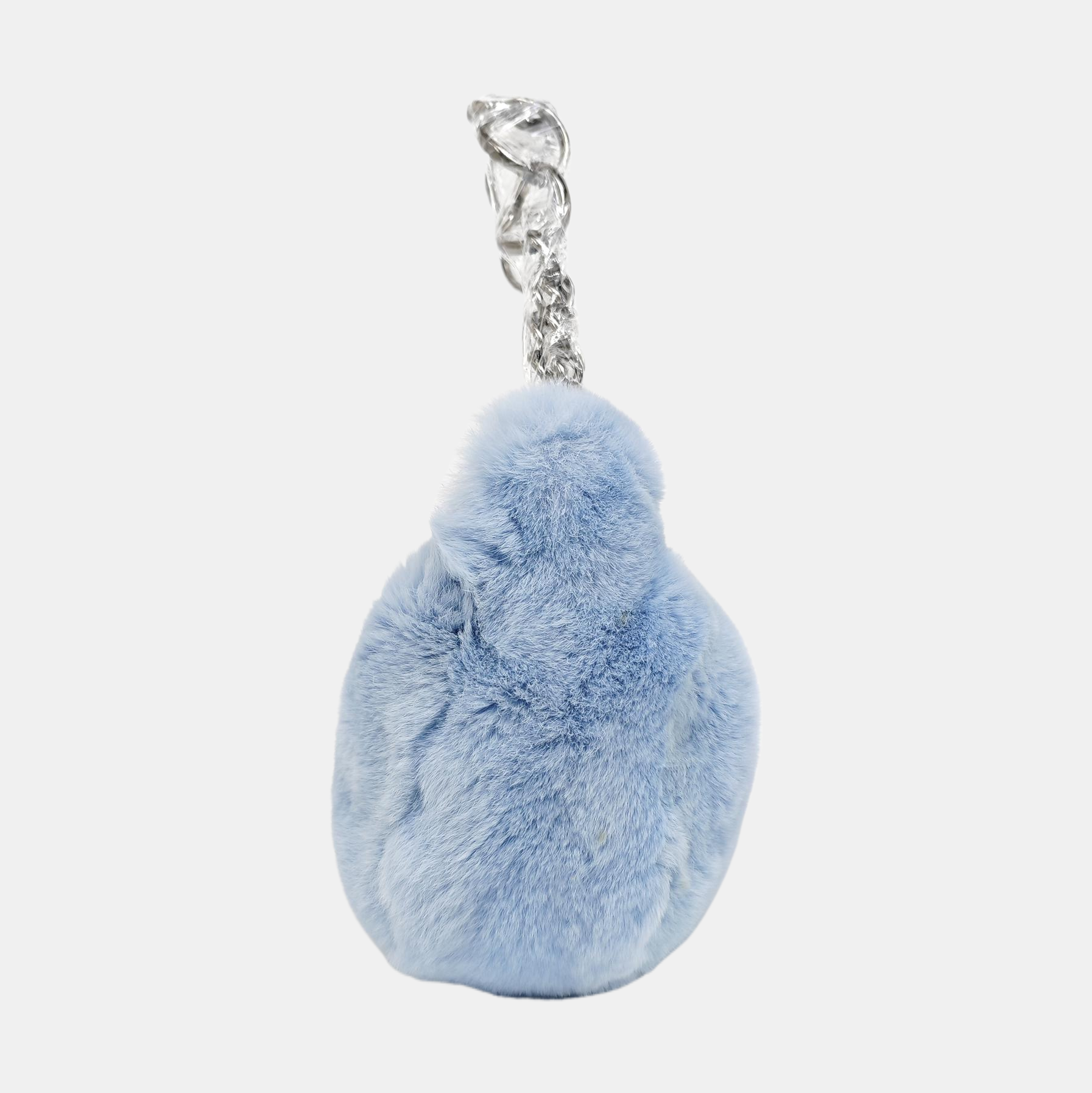 Rabbit Fur Top Handle Bag Blue