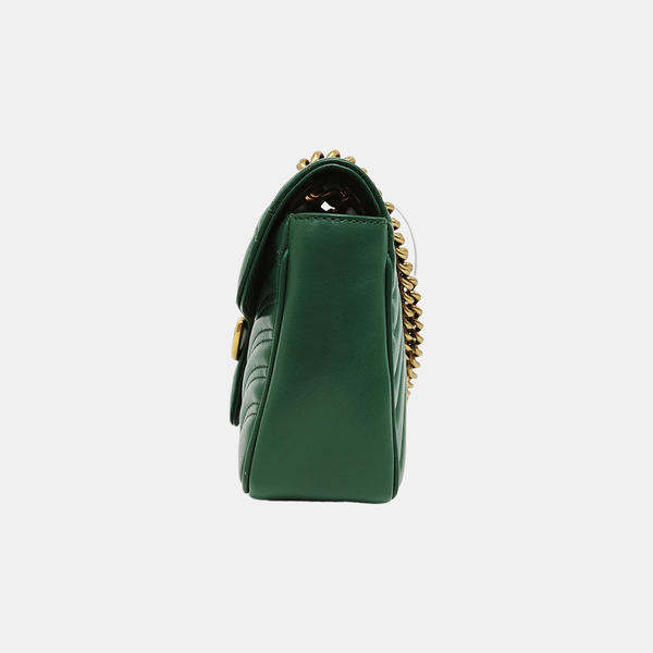 GG Marmont Medium Quilted Calfskin Green