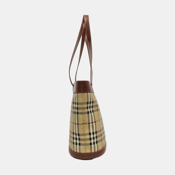 Coated Canvas Bucket Bag Beige