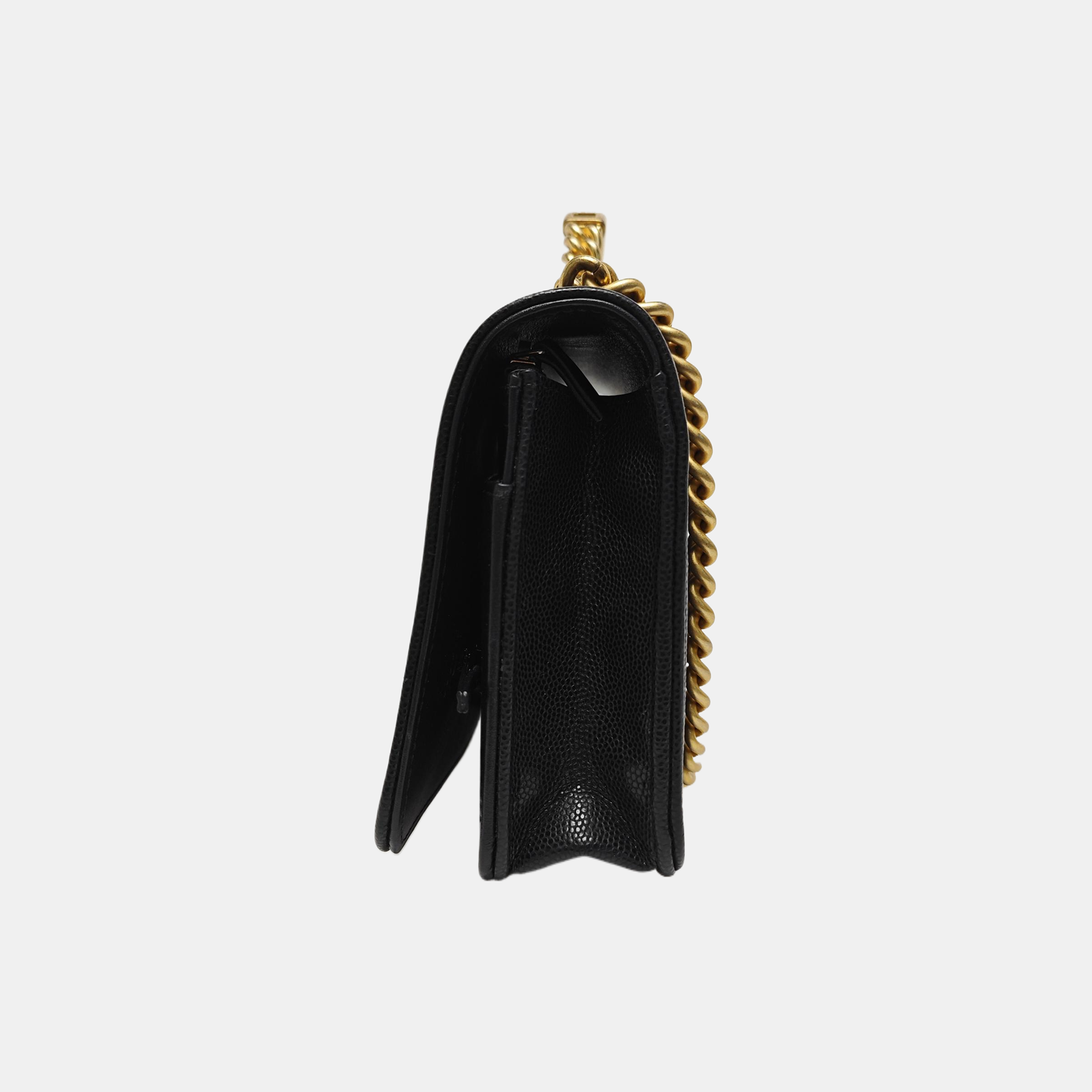 BOY CHANEL Mini Quilted Grained Calfskin Black