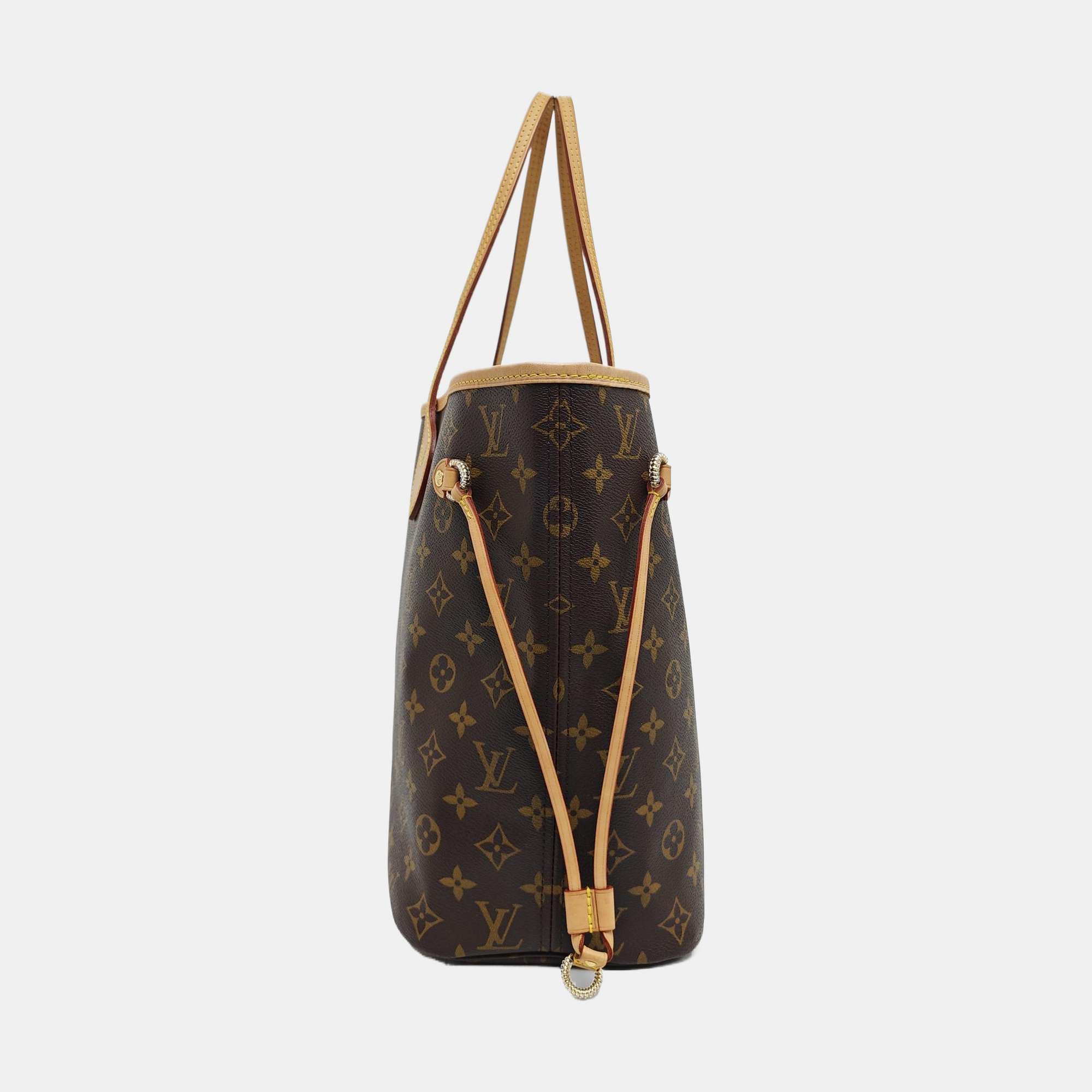 NEVERFULL MM Monogram Coated Canvas Brown